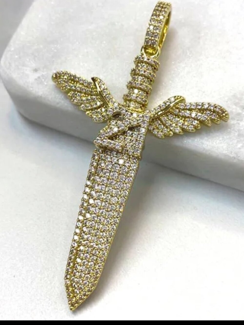 Men's gold filled sword pendant